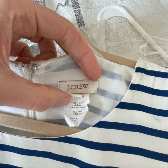 J. Crew Navy and White Striped Sleeveless Dress - Picture 4 of 5